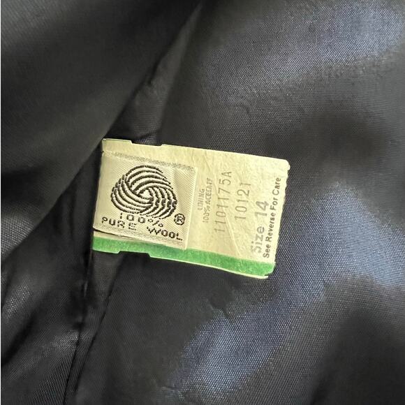 Vintage Koret Navy Blue Wool Blazer Jacket Short Dark Academia Preppy - Picture 11 of 14